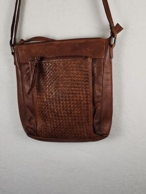 Estalon Brown Leather Crossbody Bag